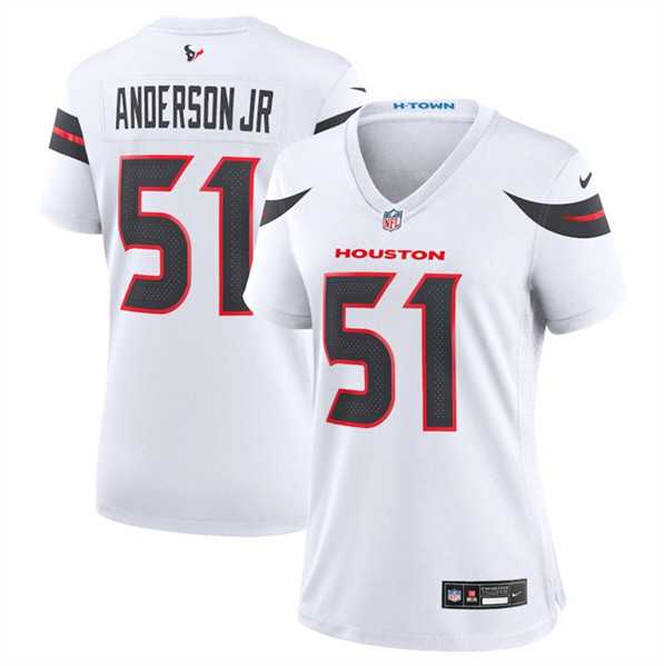 Womens Houston Texans #51 Will Anderson Jr. White 2024 Stitched Jersey Dzhi